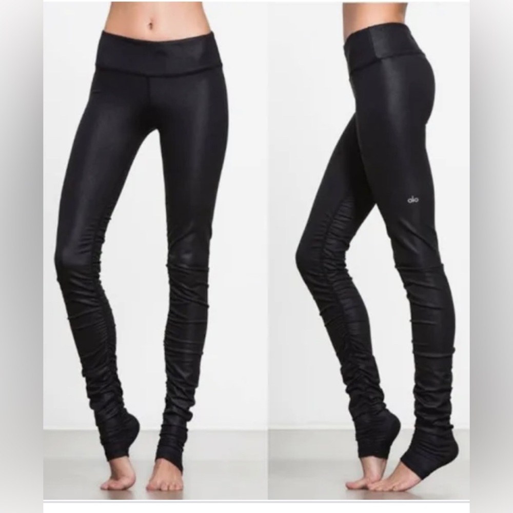 Alo Yoga Cinched Leggings Black Sheen